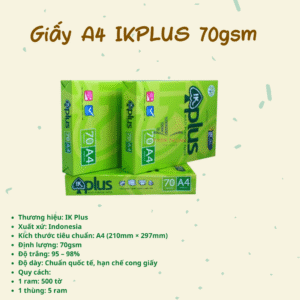 Giấy IK Plus A4 70gsm Giá Rẻ | Hàng Chính Hãng Indonesia, Giao Nhanh