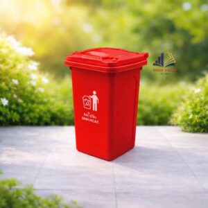 Thùng Rác Công Nghiệp 60 Lít Màu Đỏ